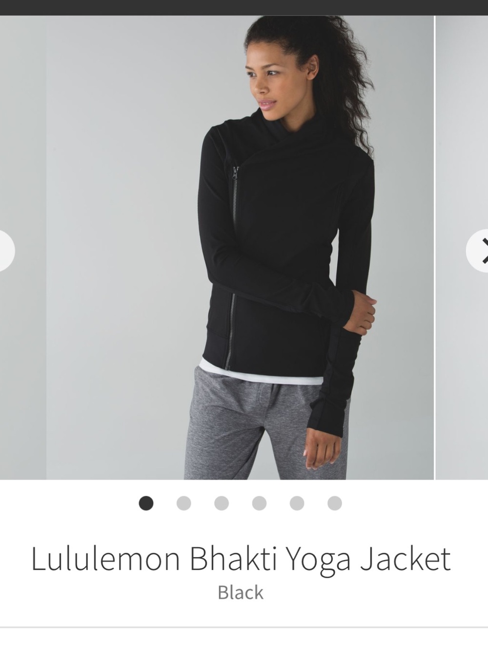 lululemon athletica Black Bhakti Yoga Jacket Asymmetric Zip